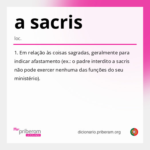 Significado de a sacris